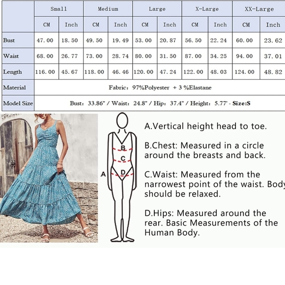 Women's maxi long dress tie back beach dress boho flowy pleated dress floral - Picture 6 of 6